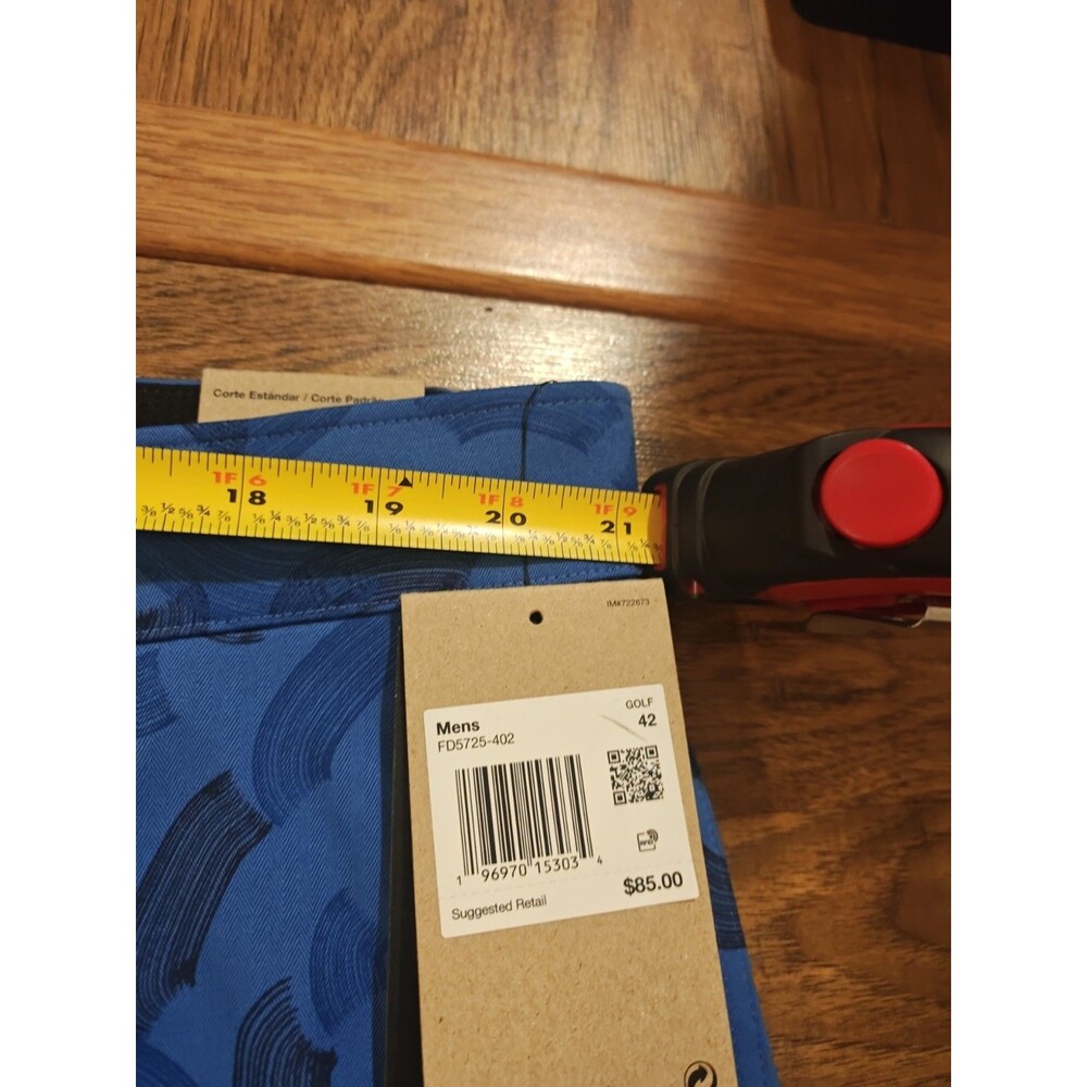 NWT Nike Move To Zero Shorts Men's 42x9 Geometric Blue Golf Chino Performance - Picture 5 of 9
